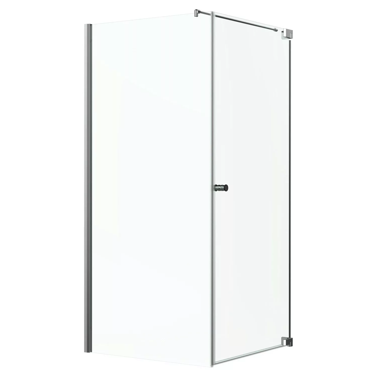 Eckdusche Brava Frame Drehtür und Wand Chrom 80 cm x 80 cm x 200 cm DIN R günstig online kaufen