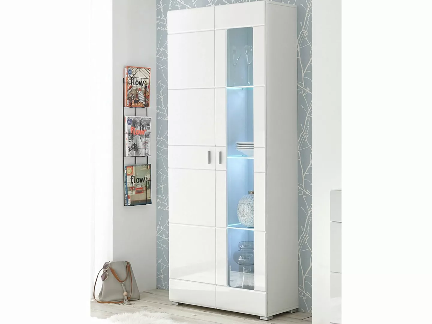 möbelando Vitrine Ella 80 x 194 x 35 cm (B/H/T) günstig online kaufen