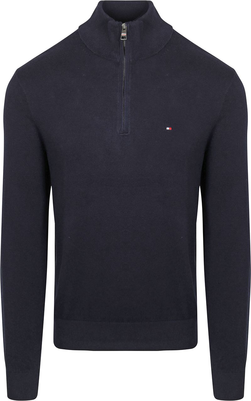 Tommy Hilfiger Half Zip Pullover Navy - Größe M günstig online kaufen