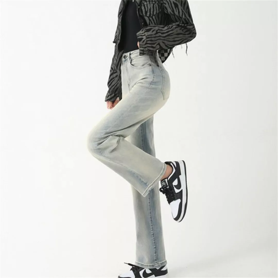 RUZU UG Slouchy Jeans Retro-Slim-Fit-Jeans mit verkürzter, gerader Passform günstig online kaufen