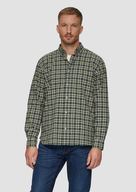 s.Oliver Langarmhemd Regular Fit: Hemd mit Button-Down-Kragen aus Baumwolls günstig online kaufen