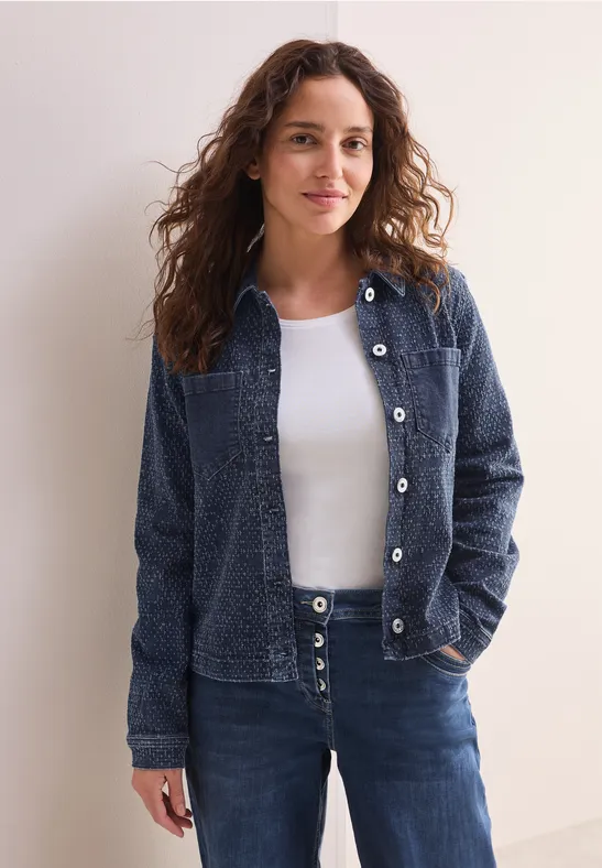 Jeansjacke im Bouclé-Look günstig online kaufen