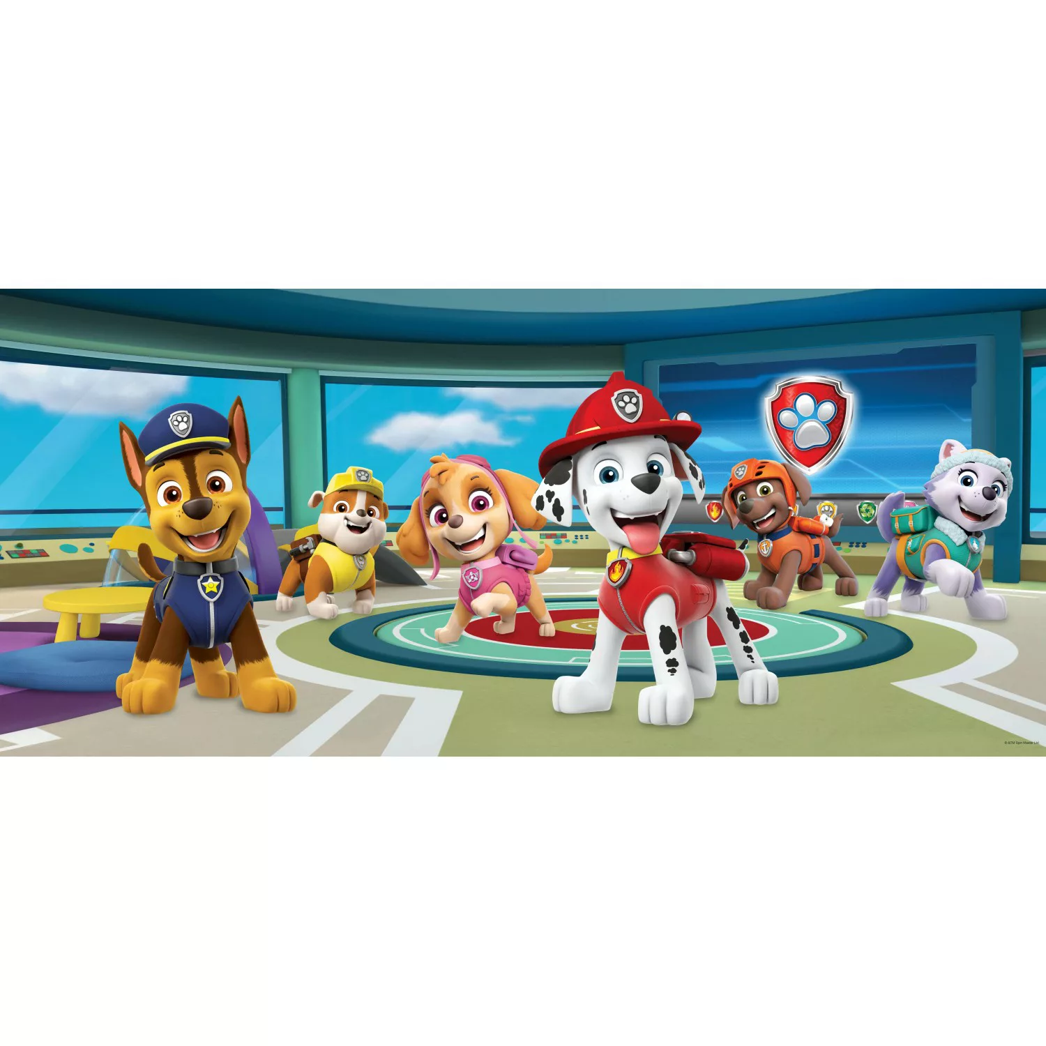 Sanders & Sanders Poster Paw Patrol Blau Grün und Rot 202 x 90 cm 600911 günstig online kaufen