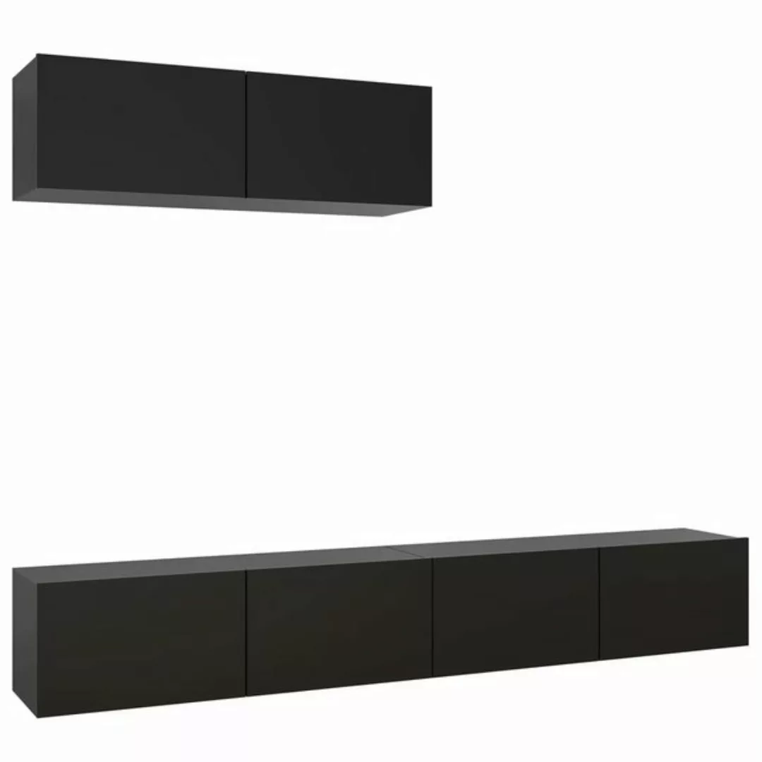 furnicato TV-Schrank TV-Schränke 3 Stk. Schwarz Holzwerkstoff (1-St) günstig online kaufen