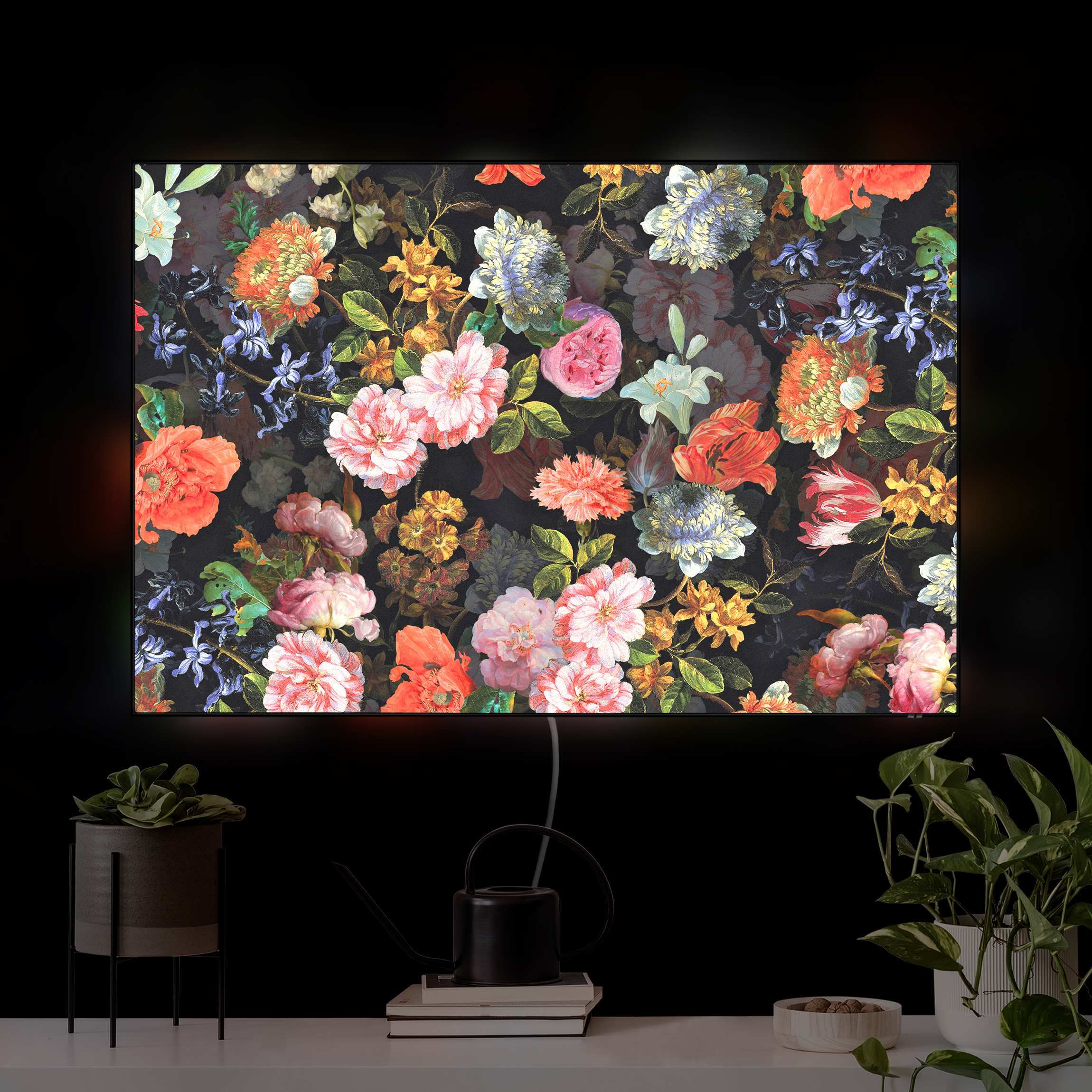 LED-Wechselbild Dunkles Blumenbouquet II günstig online kaufen