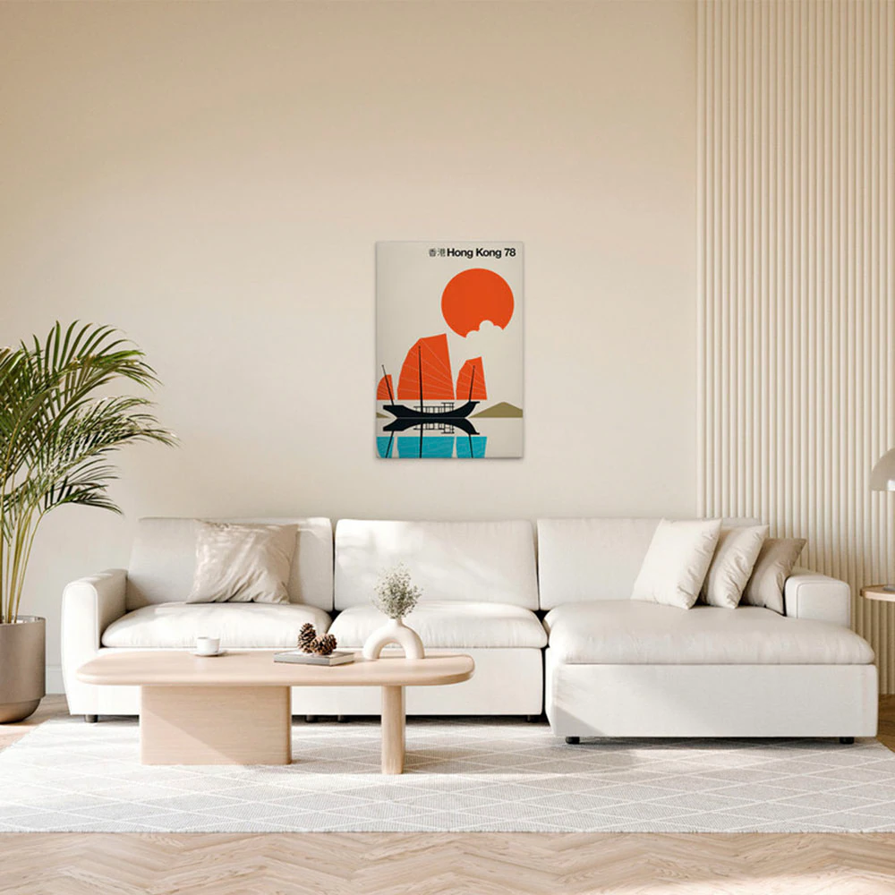 A.S. Création Leinwandbild "HongKong78 - Wandbild Creme Blau Orange Keilrah günstig online kaufen