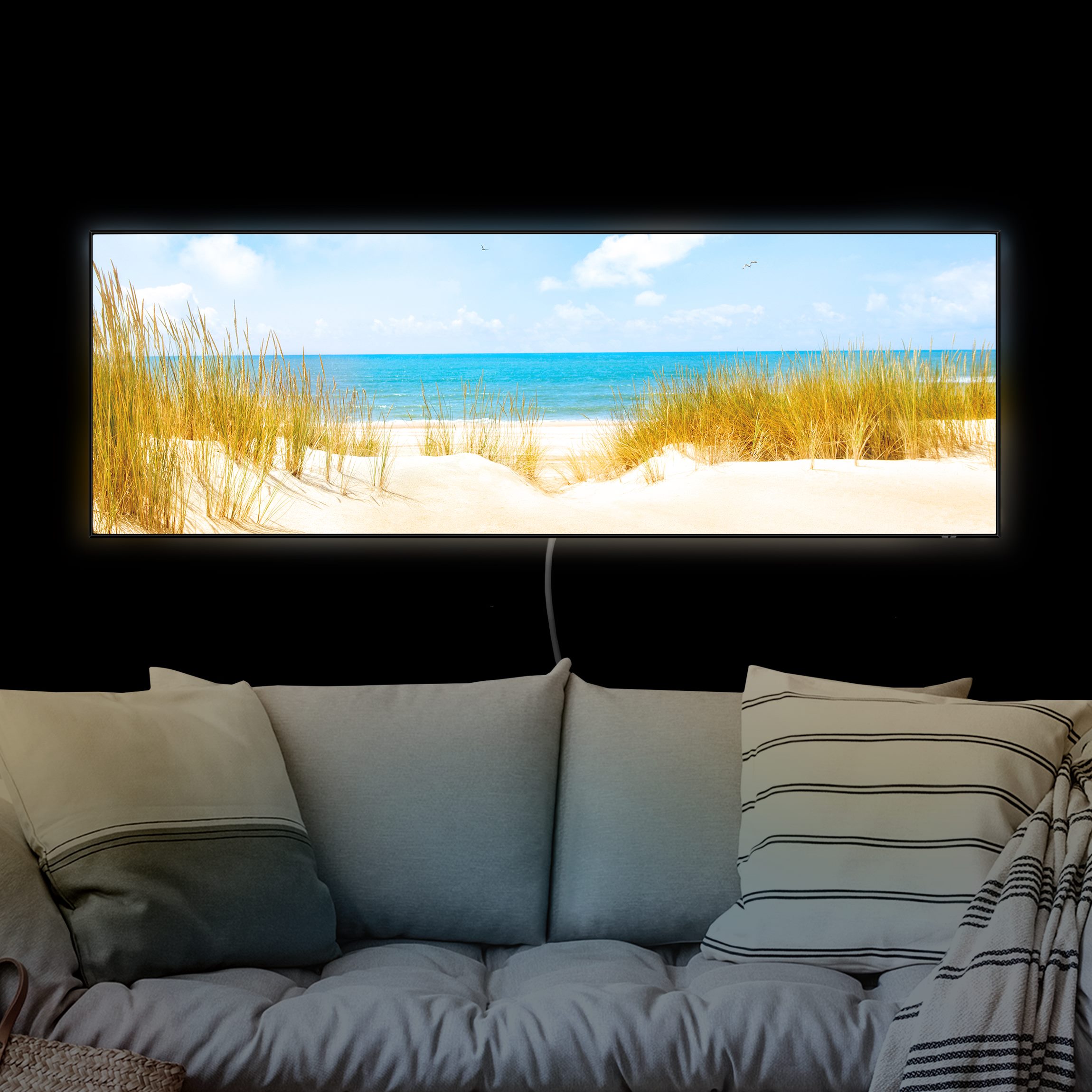 LED-Wechselbild Strand an der Nordsee günstig online kaufen