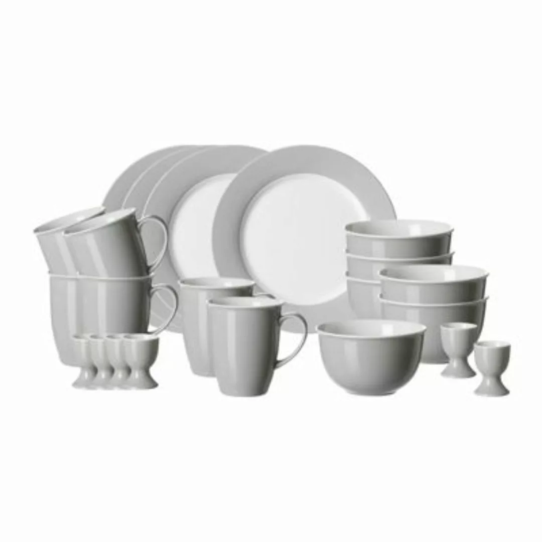Ritzenhoff & Breker DOPPIO Grau Frühstücks-Set 24-teilig Geschirrsets grau günstig online kaufen