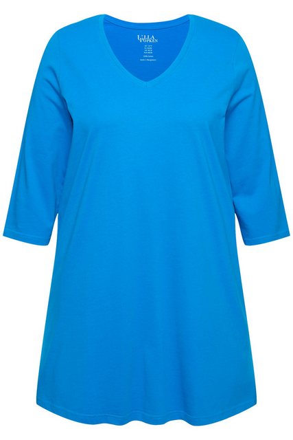 Ulla Popken Longshirt Longshirt A-Linie V-Ausschnitt 3/4-Arm günstig online kaufen