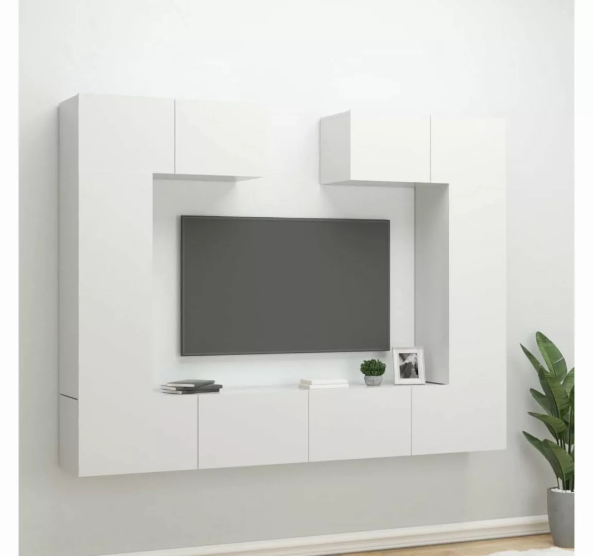 vidaXL Kleiderschrank 6-tlg TV-Schrank-Set Hochglanz-Weiß Holzwerkstoff günstig online kaufen