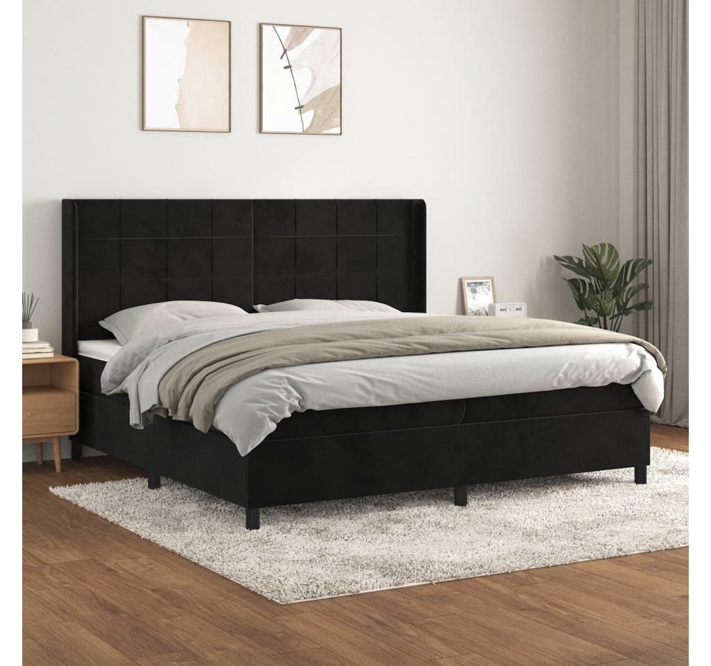 vidaXL Boxspringbett Boxspringbett mit Matratze Schwarz 200x200 cm Samt Bet günstig online kaufen