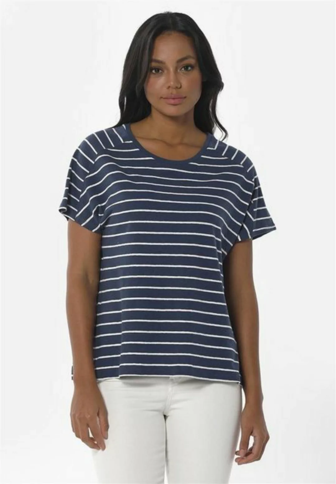 ORGANICATION T-Shirt Women's Striped T-shirt in Navy/Off White günstig online kaufen