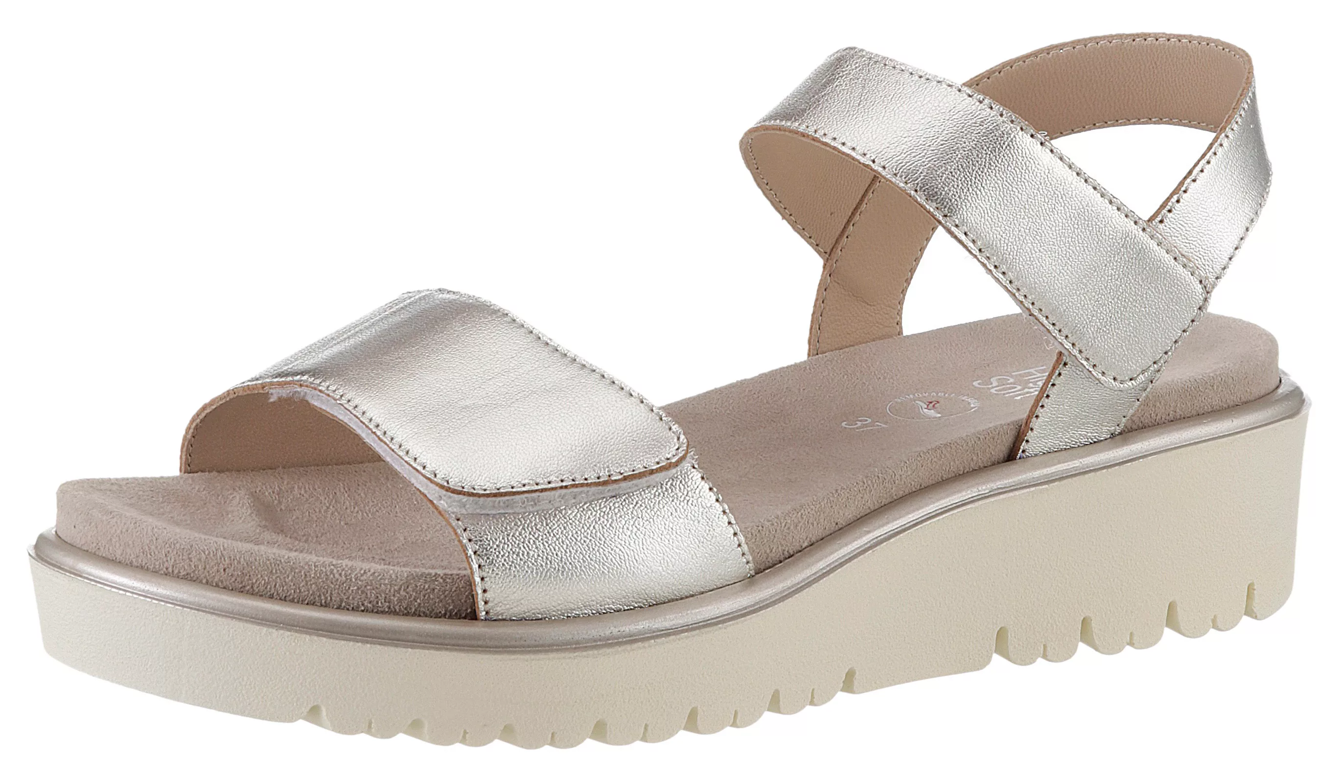 Ara Sandalette "BILBAO", Sommerschuh, Sandale, Keilabsatz, Klett, Weite G ( günstig online kaufen