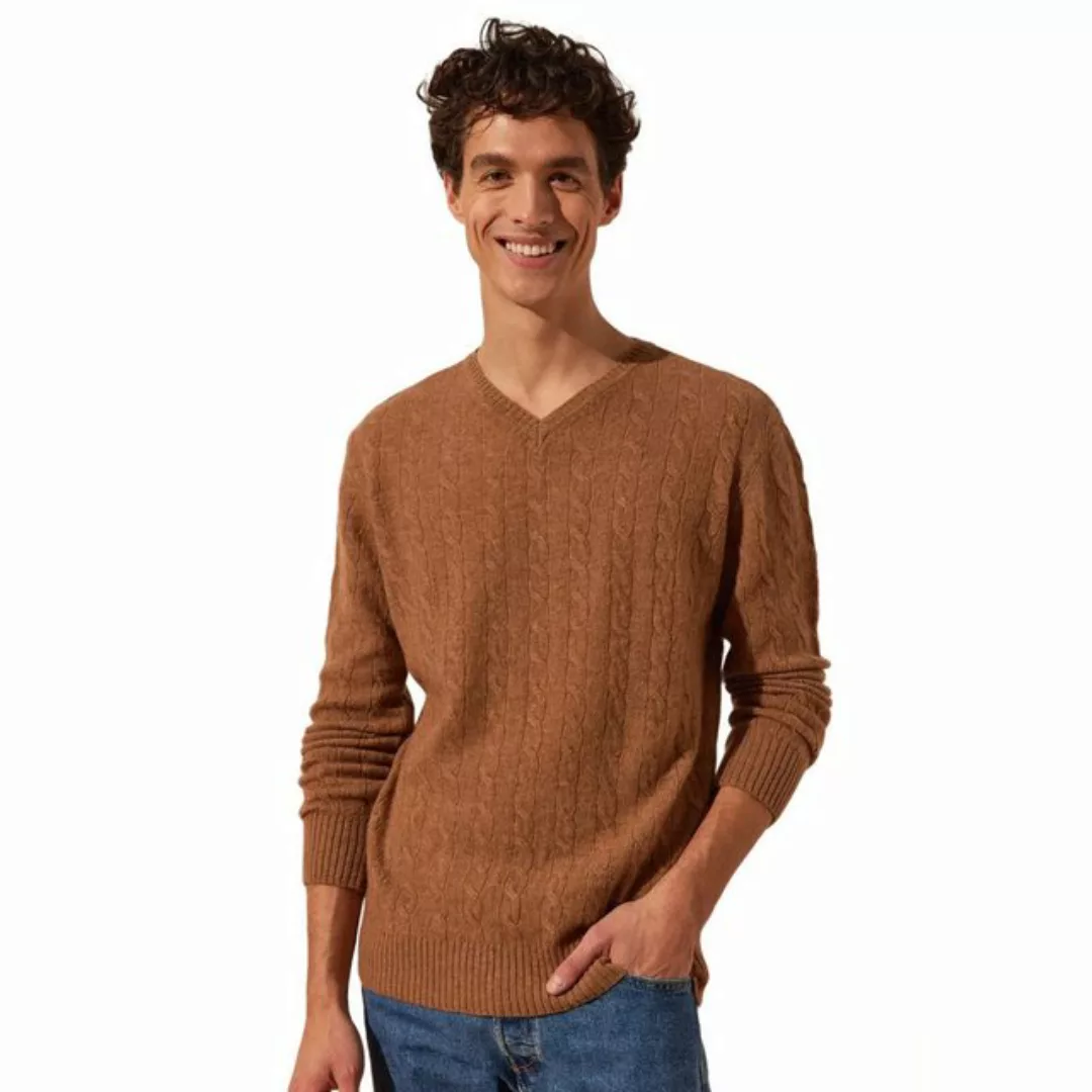 Silk and Cashmere Sweater Geflochtener Herrenpullover aus Wolle & Kaschmir, günstig online kaufen