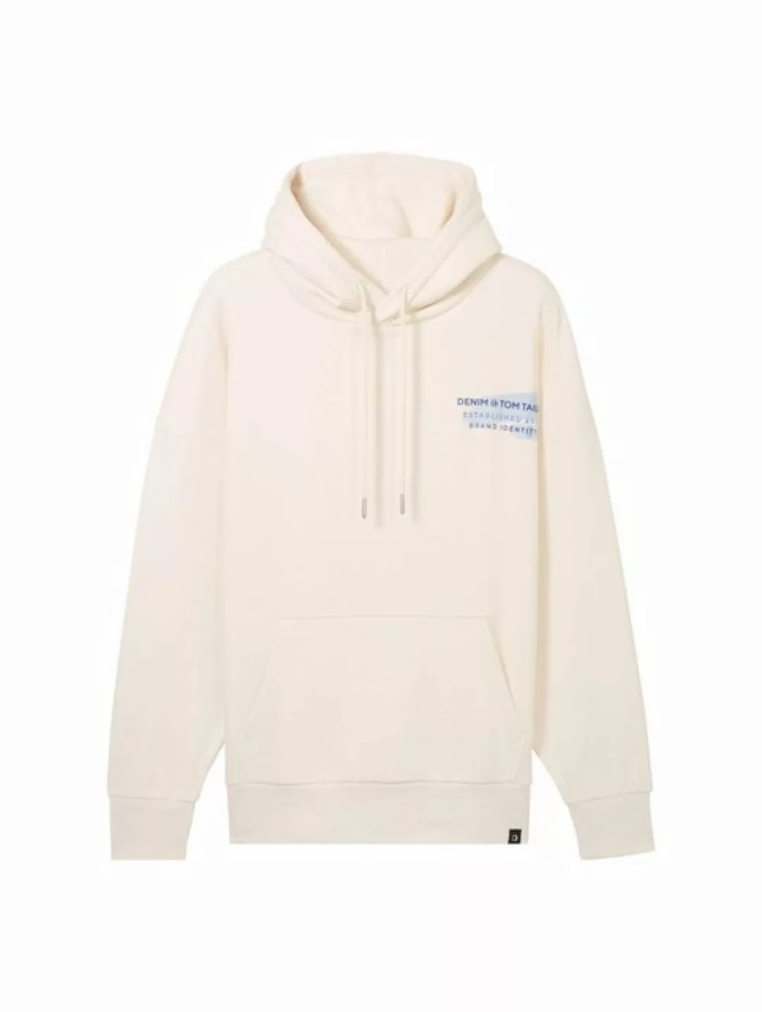 TOM TAILOR Denim Sweatshirt oversized hoodie with print, Gardenia White günstig online kaufen