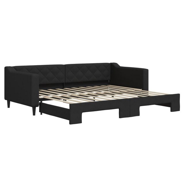 vidaXL Gästebett Gästebett Tagesbett Ausziehbar Schwarz 90x200 cm Stoff Bet günstig online kaufen