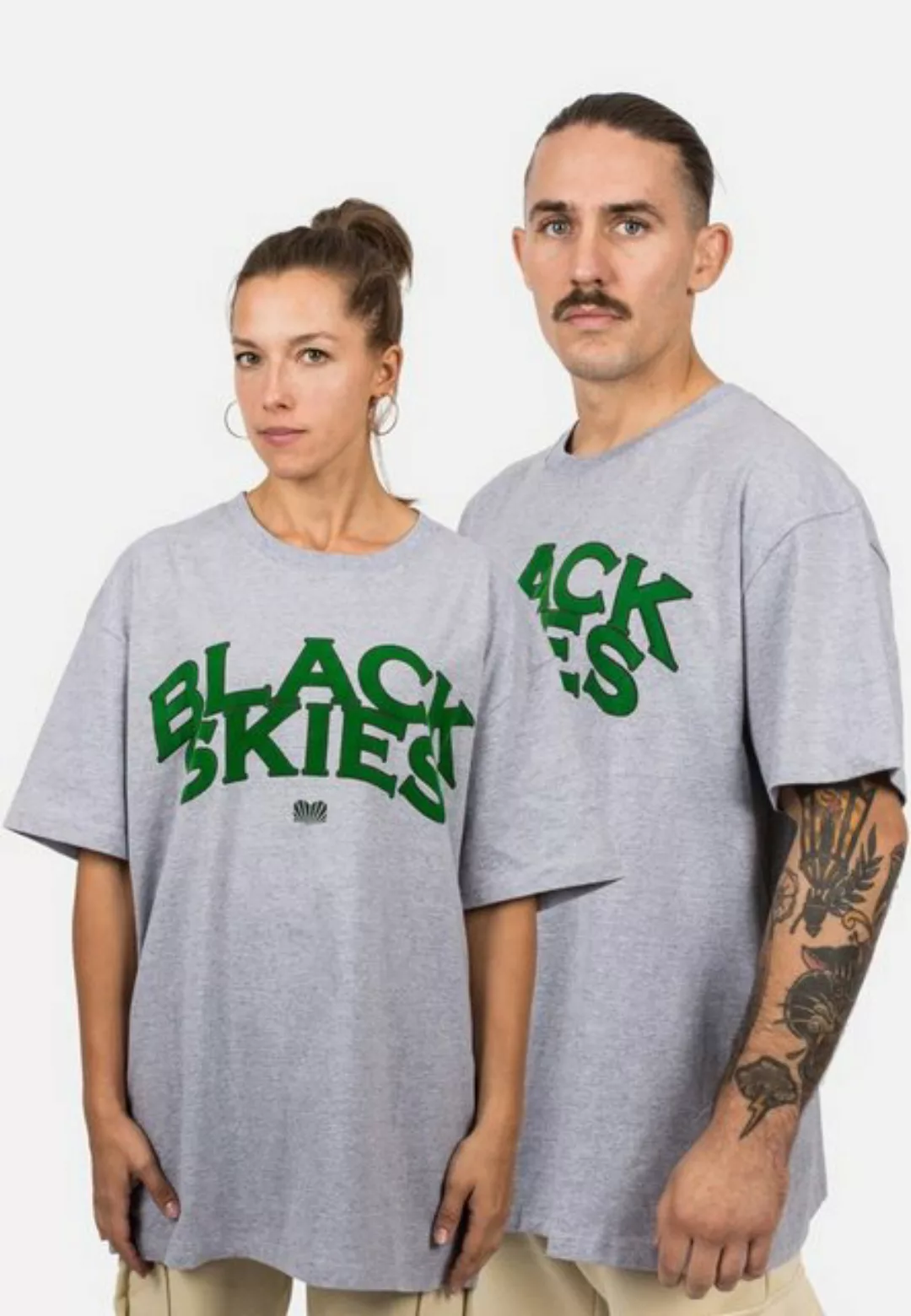 Blackskies T-Shirt Oversized Team T-Shirt - Grau-Grün Small günstig online kaufen