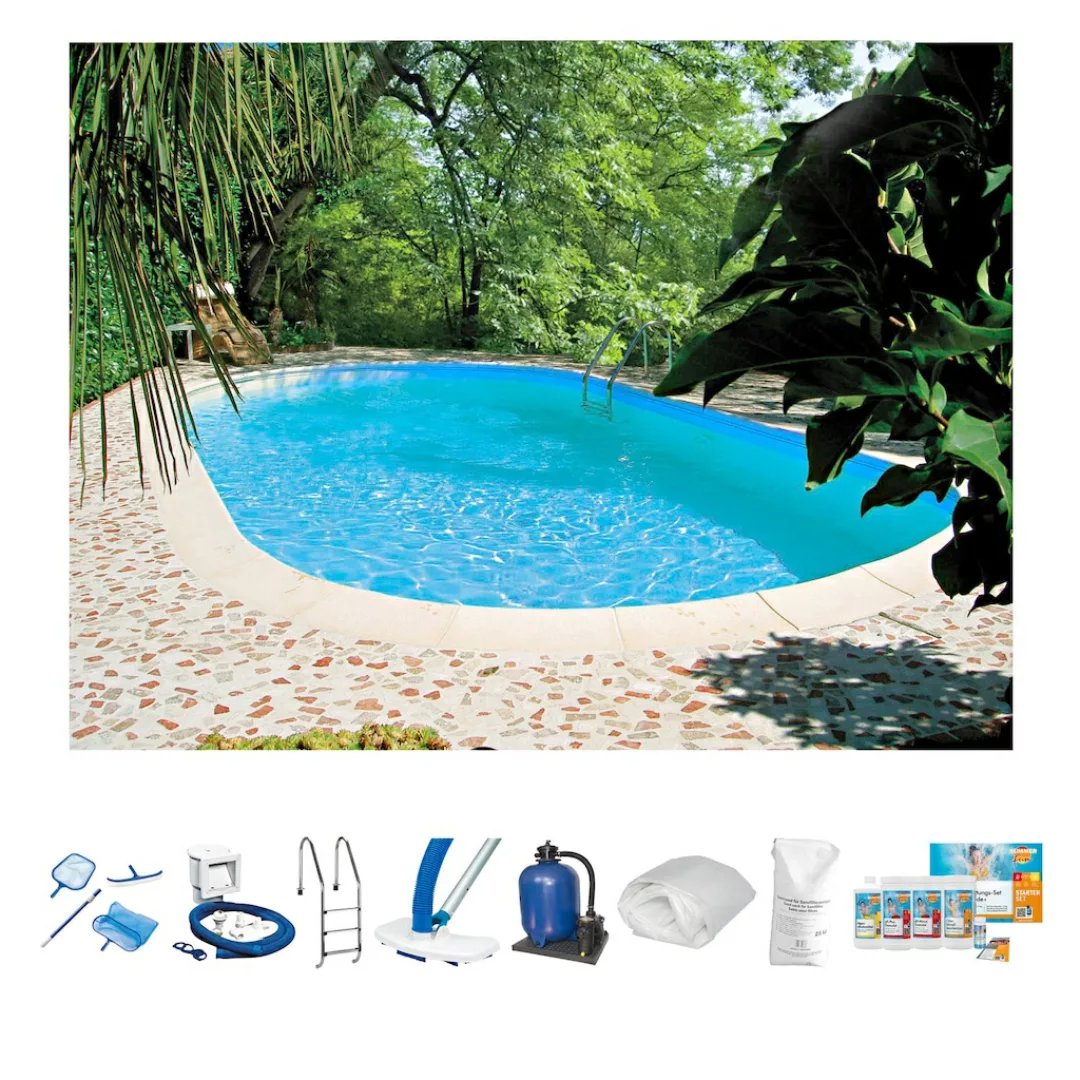 Clear Pool Ovalpool "TAHITI", (Set, 9 tlg.), 800x400x150 cm günstig online kaufen