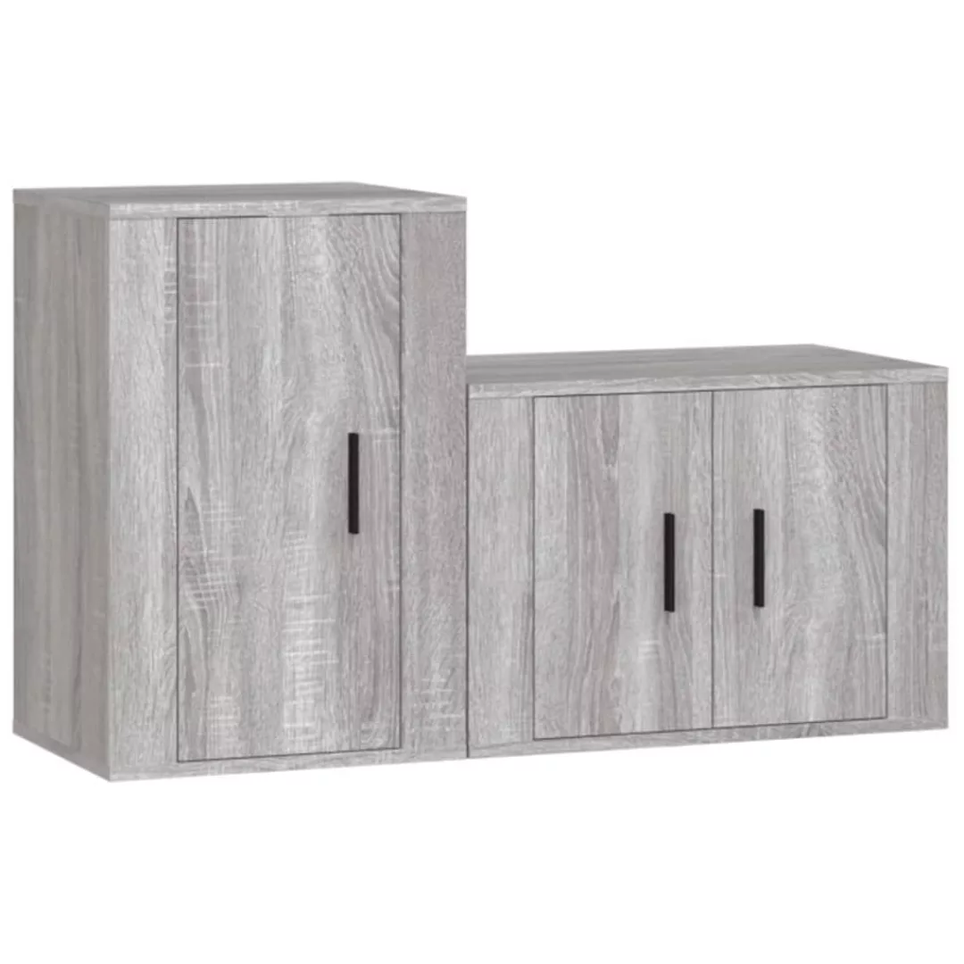 Vidaxl 2-tlg. Tv-schrank-set Grau Sonoma Holzwerkstoff günstig online kaufen