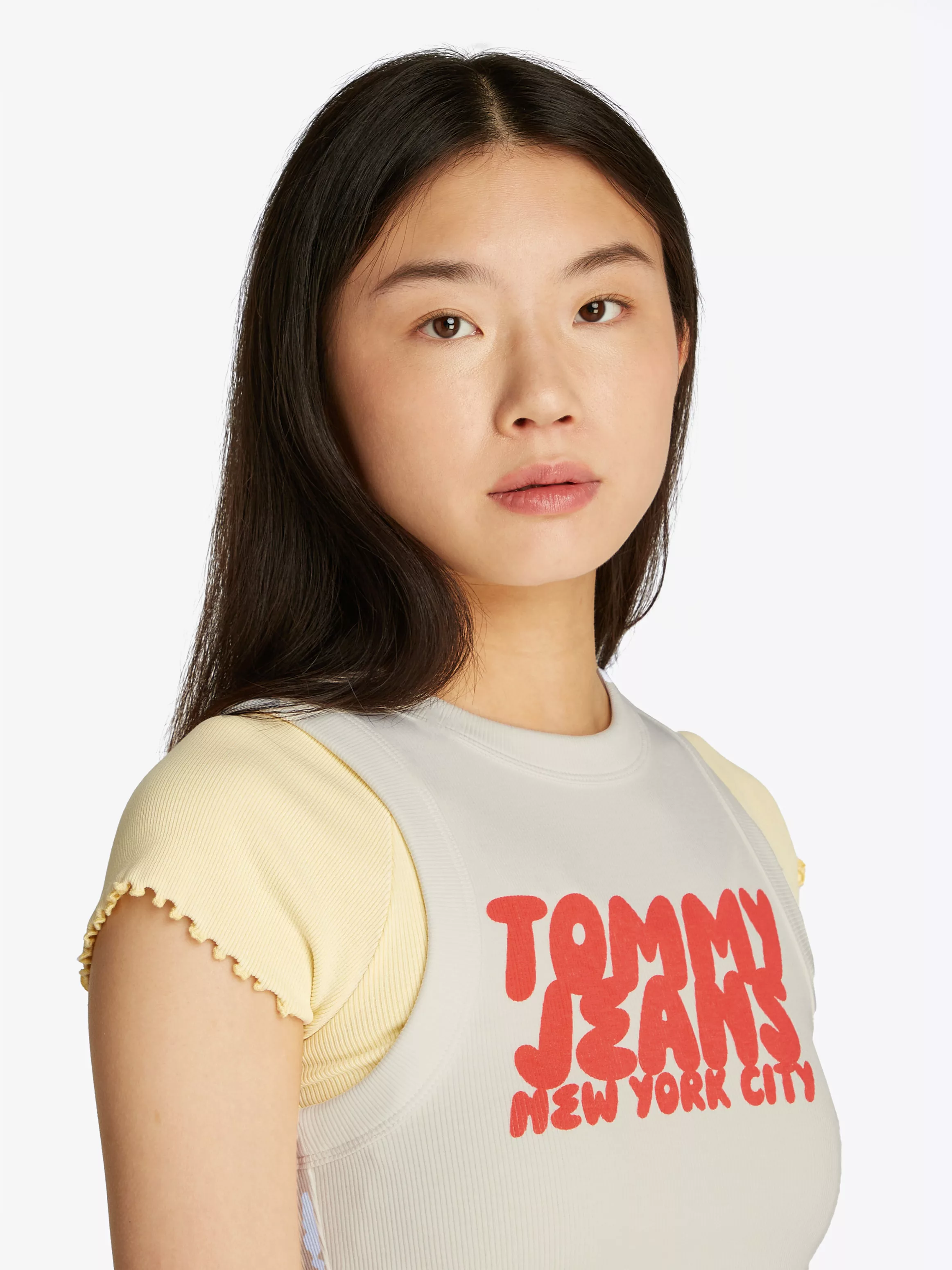 Tommy Jeans Tanktop "TJW SLIM SH TJ BUBBLE TANK", mit Logodruck günstig online kaufen