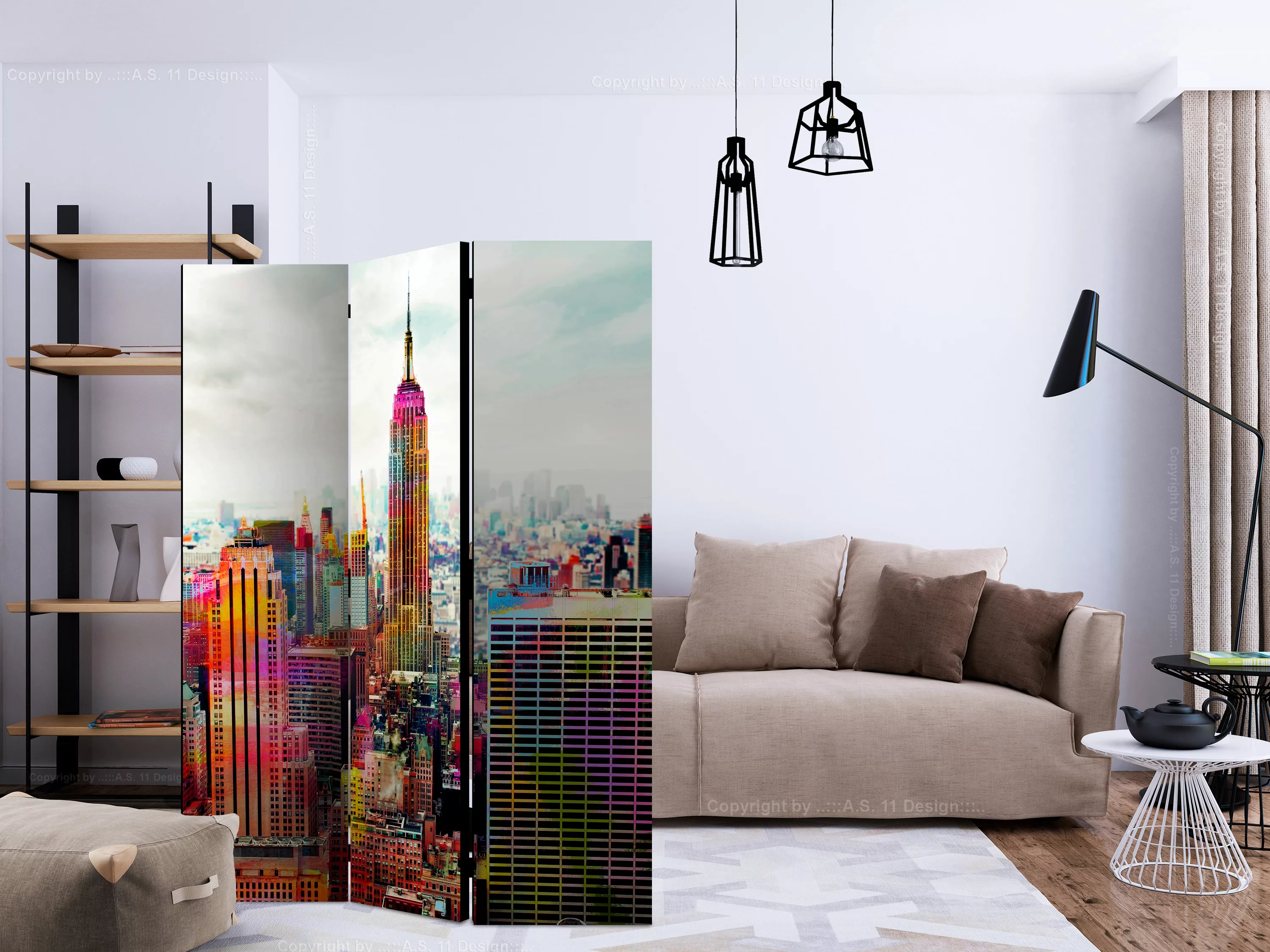 3-teiliges Paravent - Colors Of New York City [room Dividers] günstig online kaufen