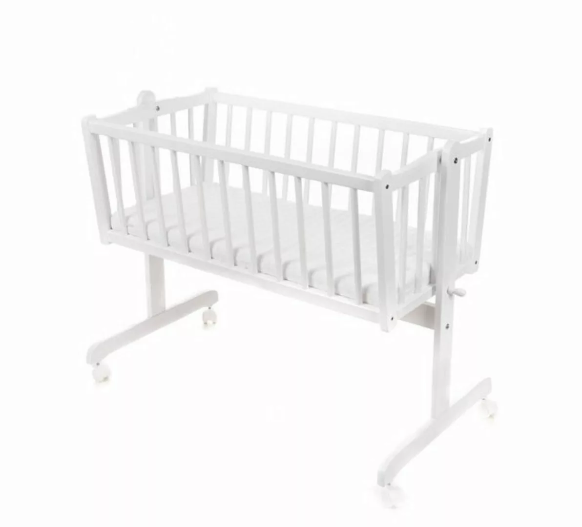 hopsibaby Babybett Babywiege Stubenwagen Kinderbett Rosa Weiß mit Matratze, günstig online kaufen