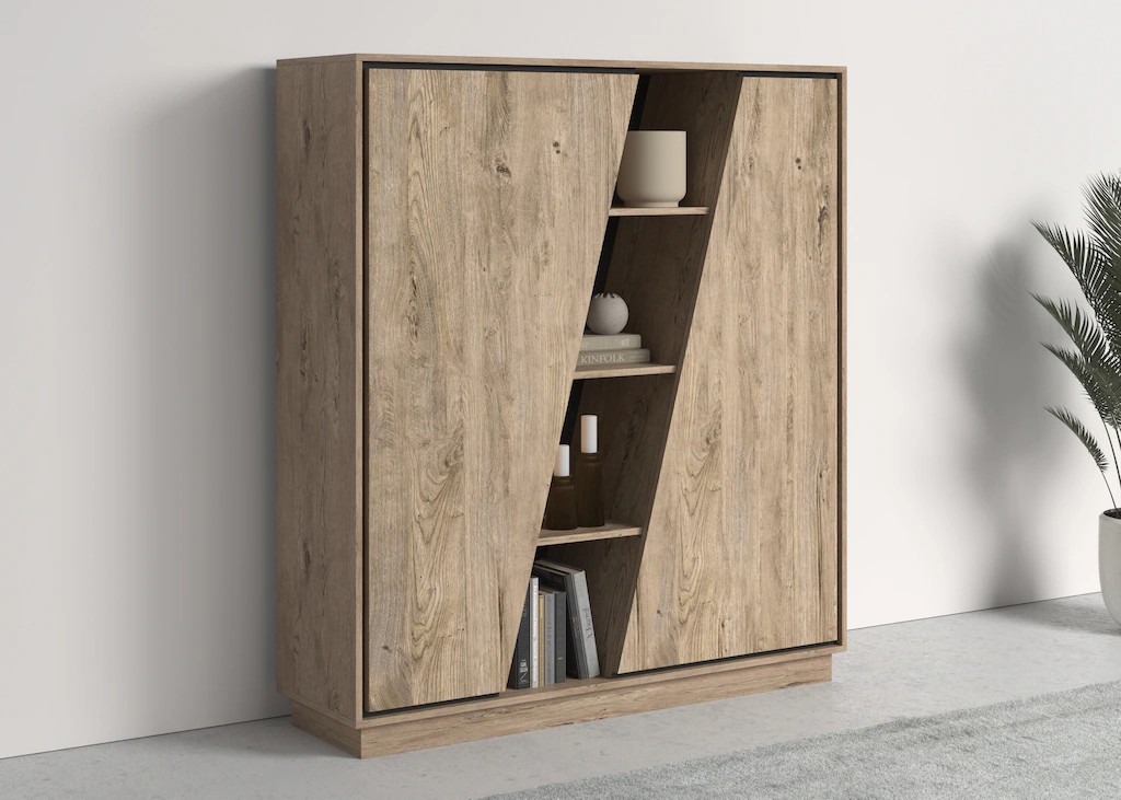 COTTA Highboard "Accent", Vitrine mit Schwebeoptik durch Sockelfuss, Breite günstig online kaufen