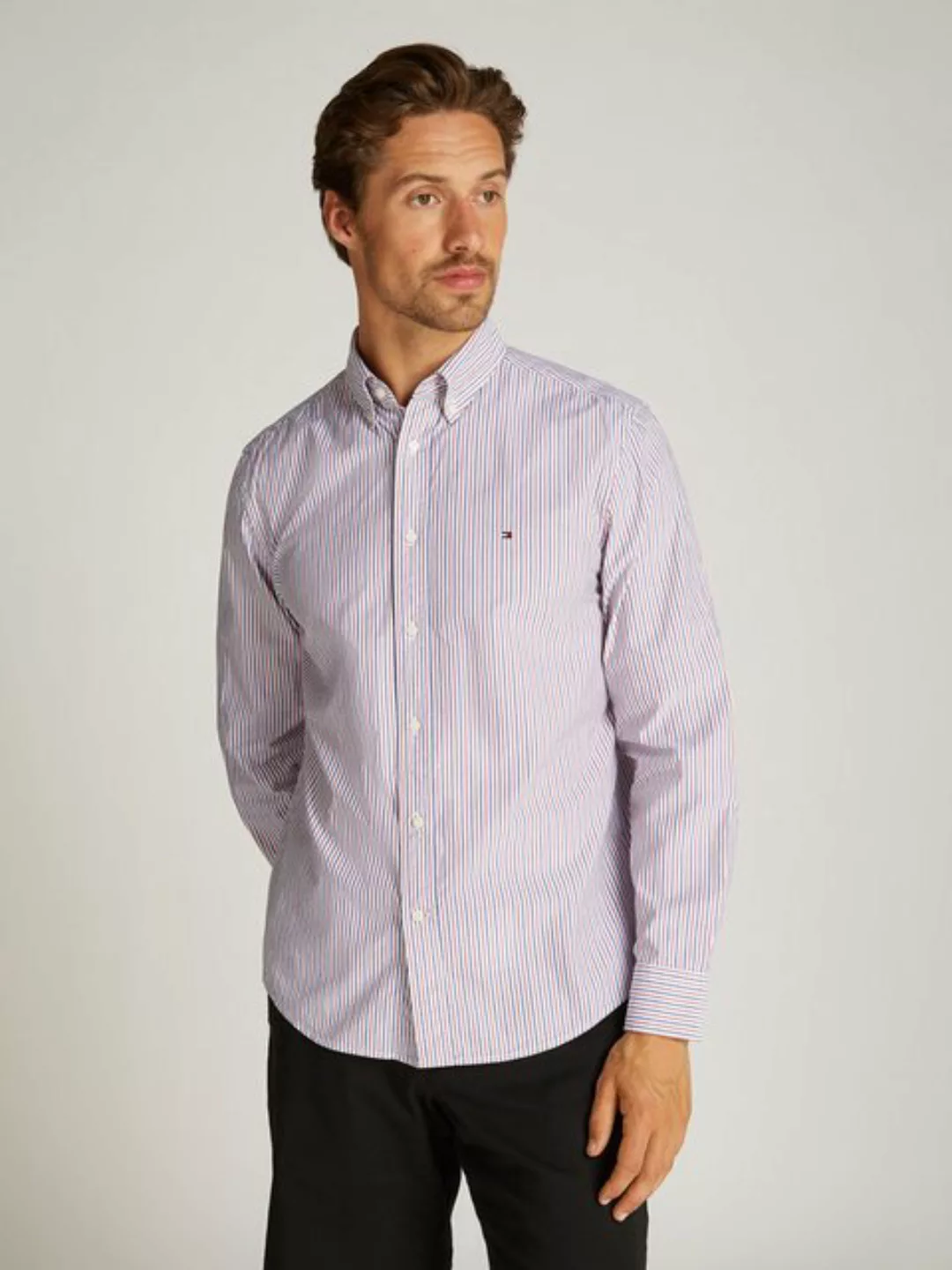 Tommy Hilfiger Langarmhemd FLEX POPLIN CLASSIC STP RF SHIRT mit Sreifenmust günstig online kaufen