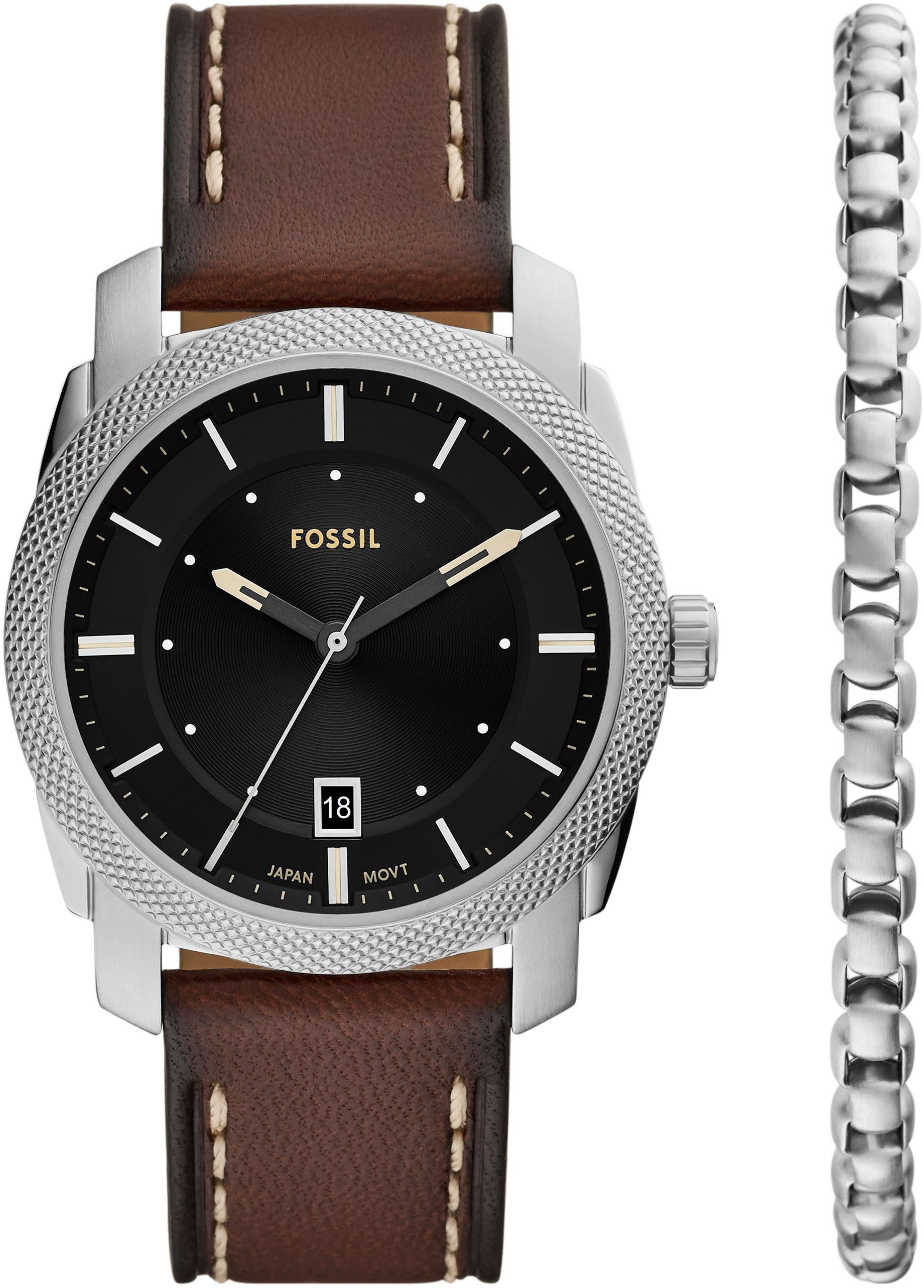 Fossil Quarzuhr MACHINE FS6081SET, (Set, 2-tlg., günstig online kaufen