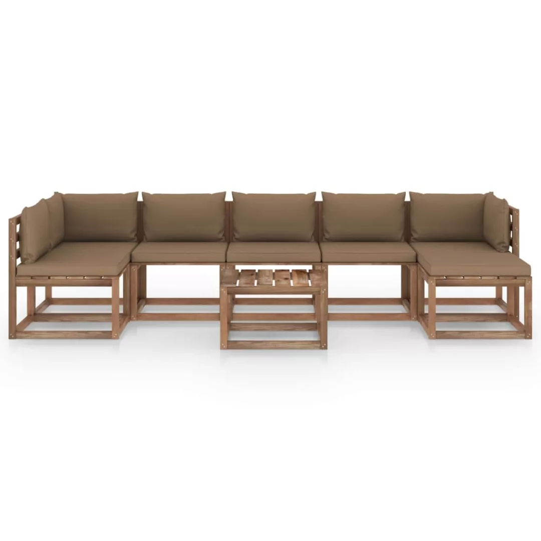 8-tlg. Garten-lounge-set Mit Taupe Kissen günstig online kaufen