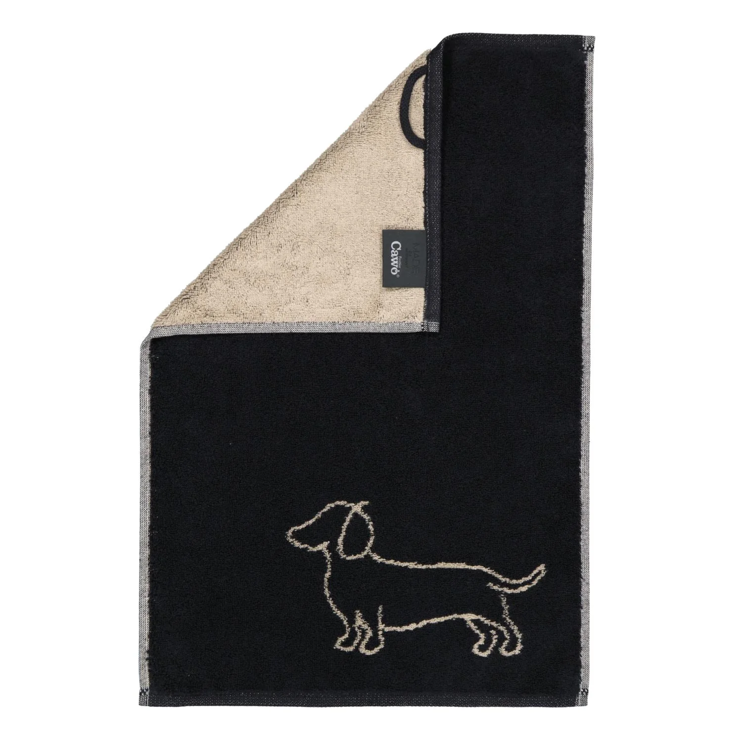 Cawö Handtücher We love Dogs Companion 6248 - Farbe: Schwarz-Beige - 93 - G günstig online kaufen