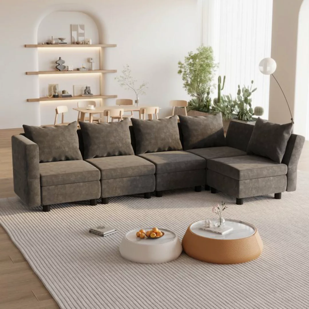 HOMALL Ecksofa Convertible Sectional Sofa mit Stauraumbettkasten und Polste günstig online kaufen