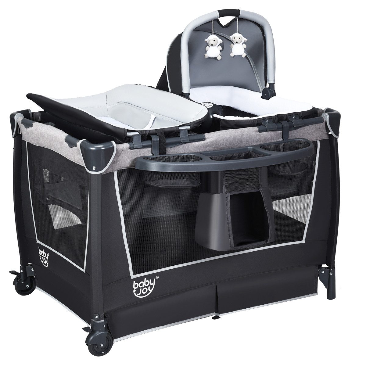 COSTWAY Baby-Reisebett, faltbar mit Spielbügel & günstig online kaufen