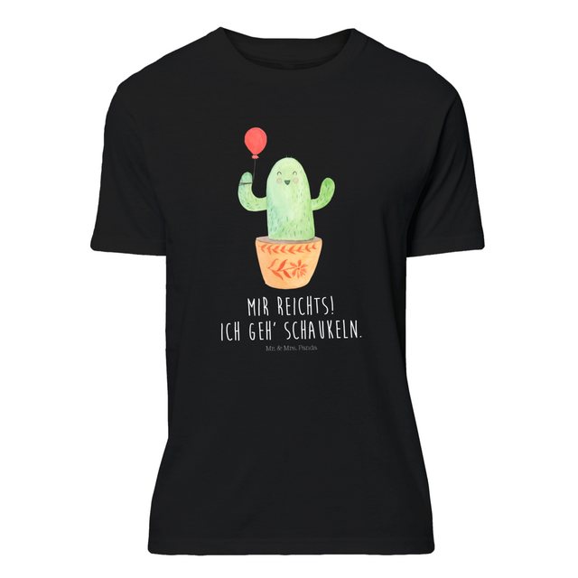 Mr. & Mrs. Panda T-Shirt Kaktus Luftballon - Schwarz - Geschenk, Junggesell günstig online kaufen