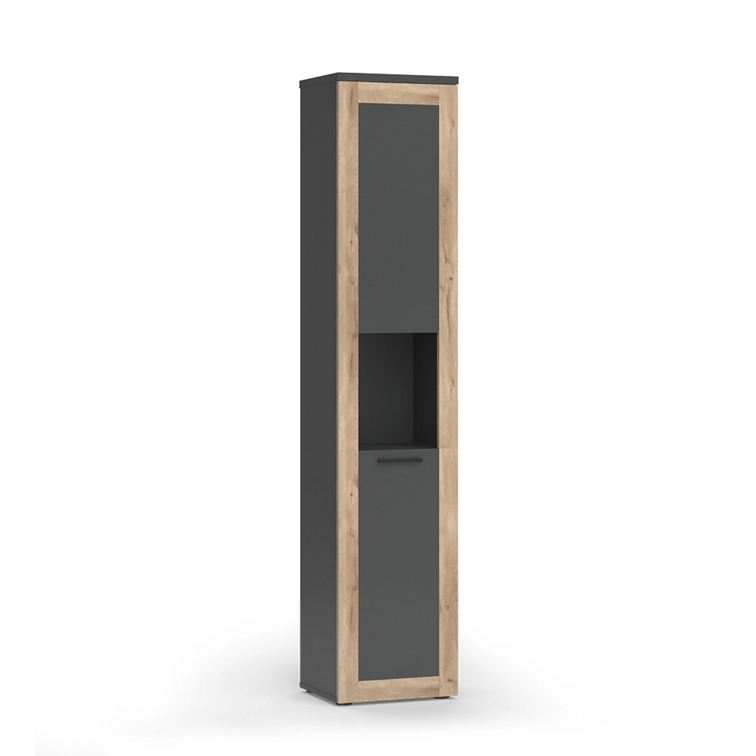 Vicco Hochschrank Niko Anthrazit/Viking Oak 40 x 194 cm günstig online kaufen