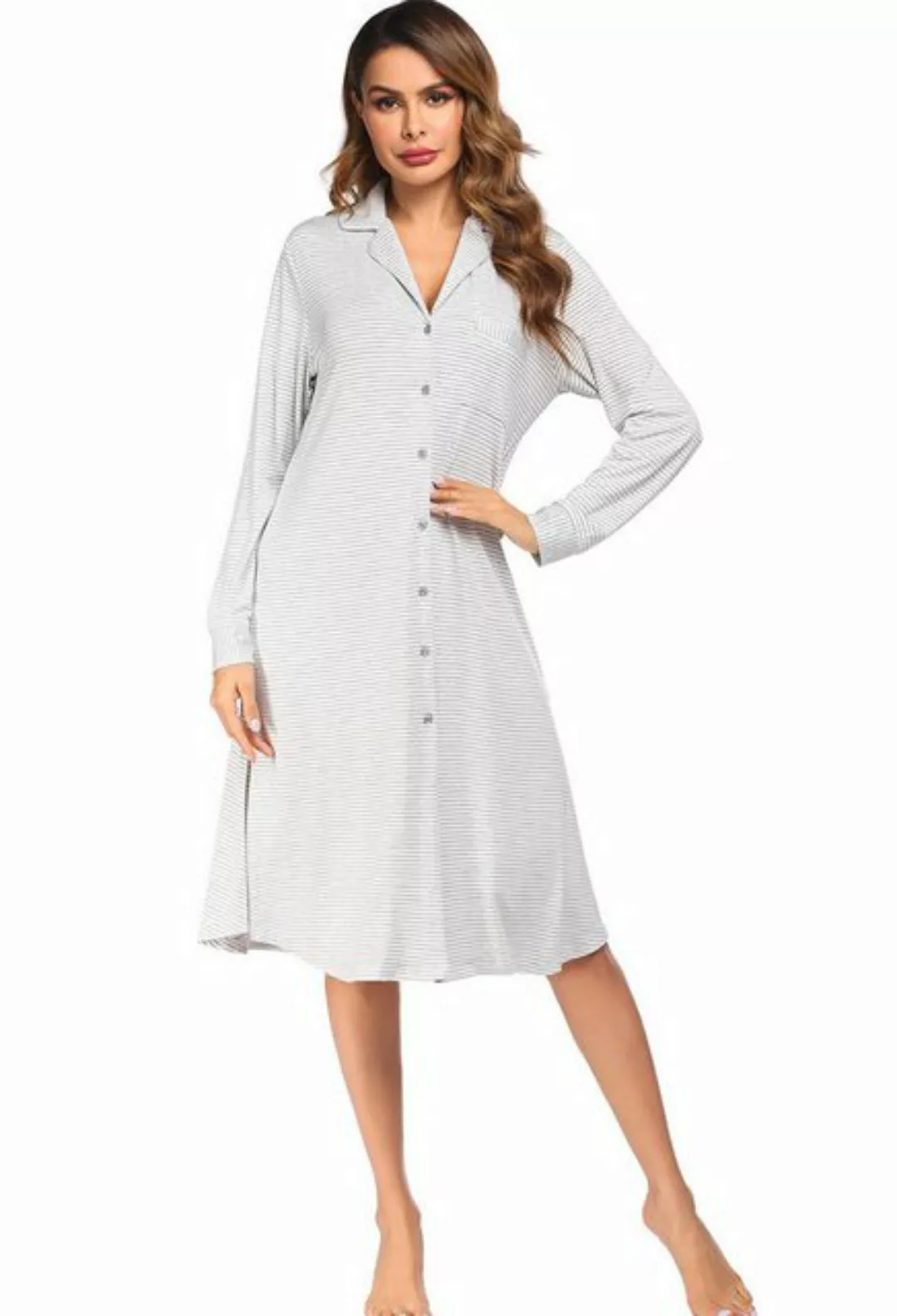 CHENIN Umstandspyjama Loungewear-Pyjama mit langen Ärmeln, Nachthemd Schwan günstig online kaufen