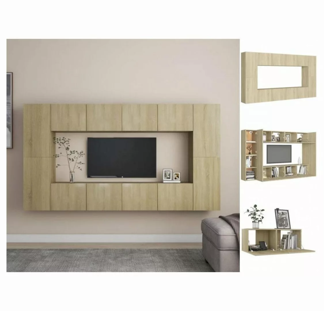 vidaXL TV-Schrank 8-tlg TV-Schrank-Set Sonoma-Eiche Spanplatte günstig online kaufen