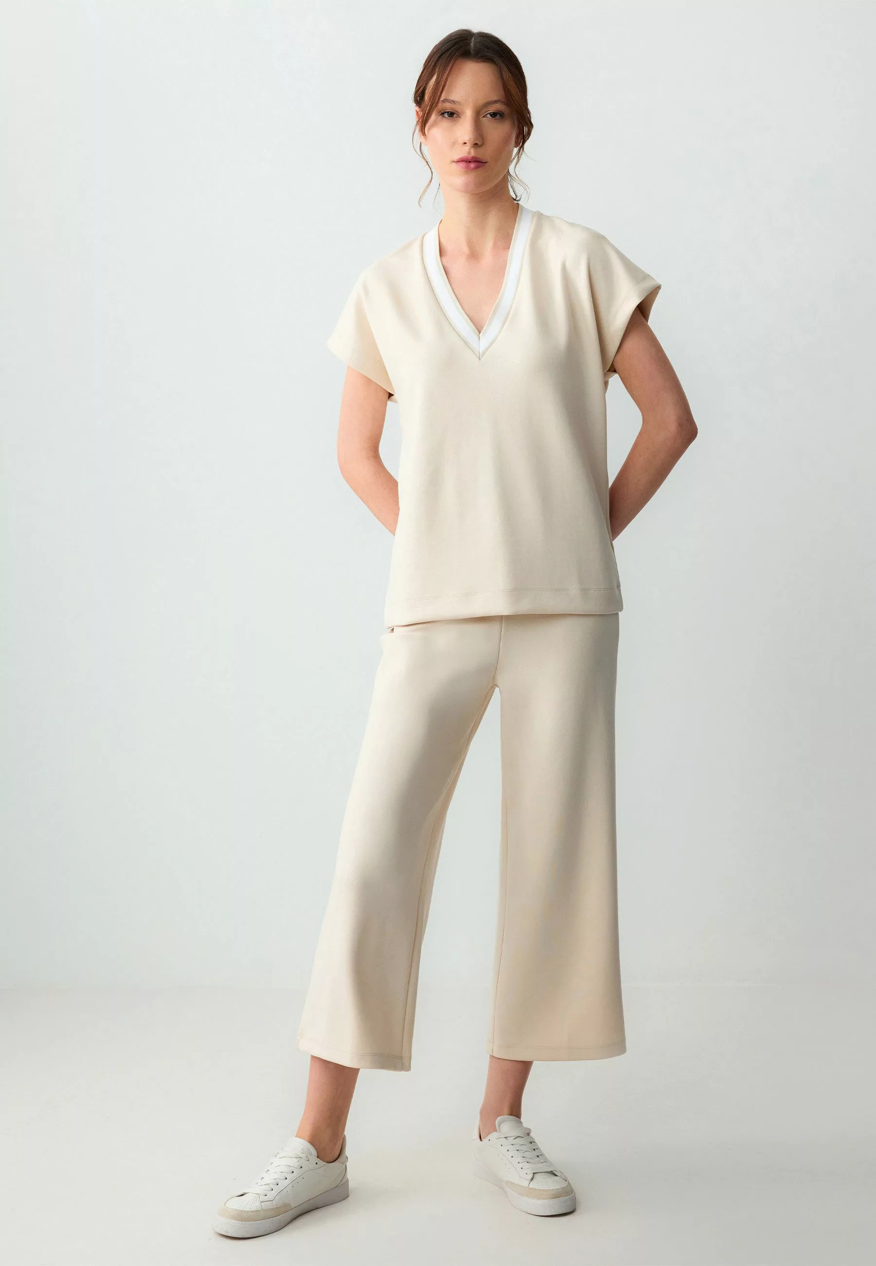 Jimmy Key Strickhose Elegante Beige Hose günstig online kaufen