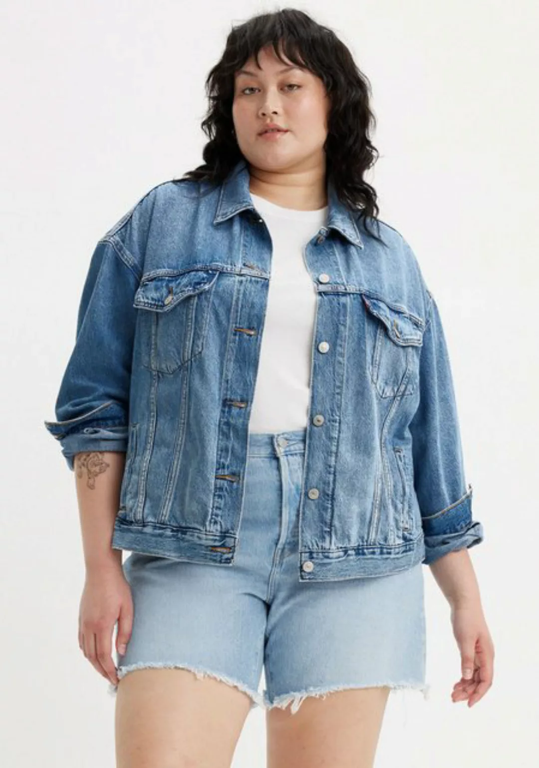 Levi's® Plus Jeansjacke TRUCKER in leichter Used-Waschung günstig online kaufen