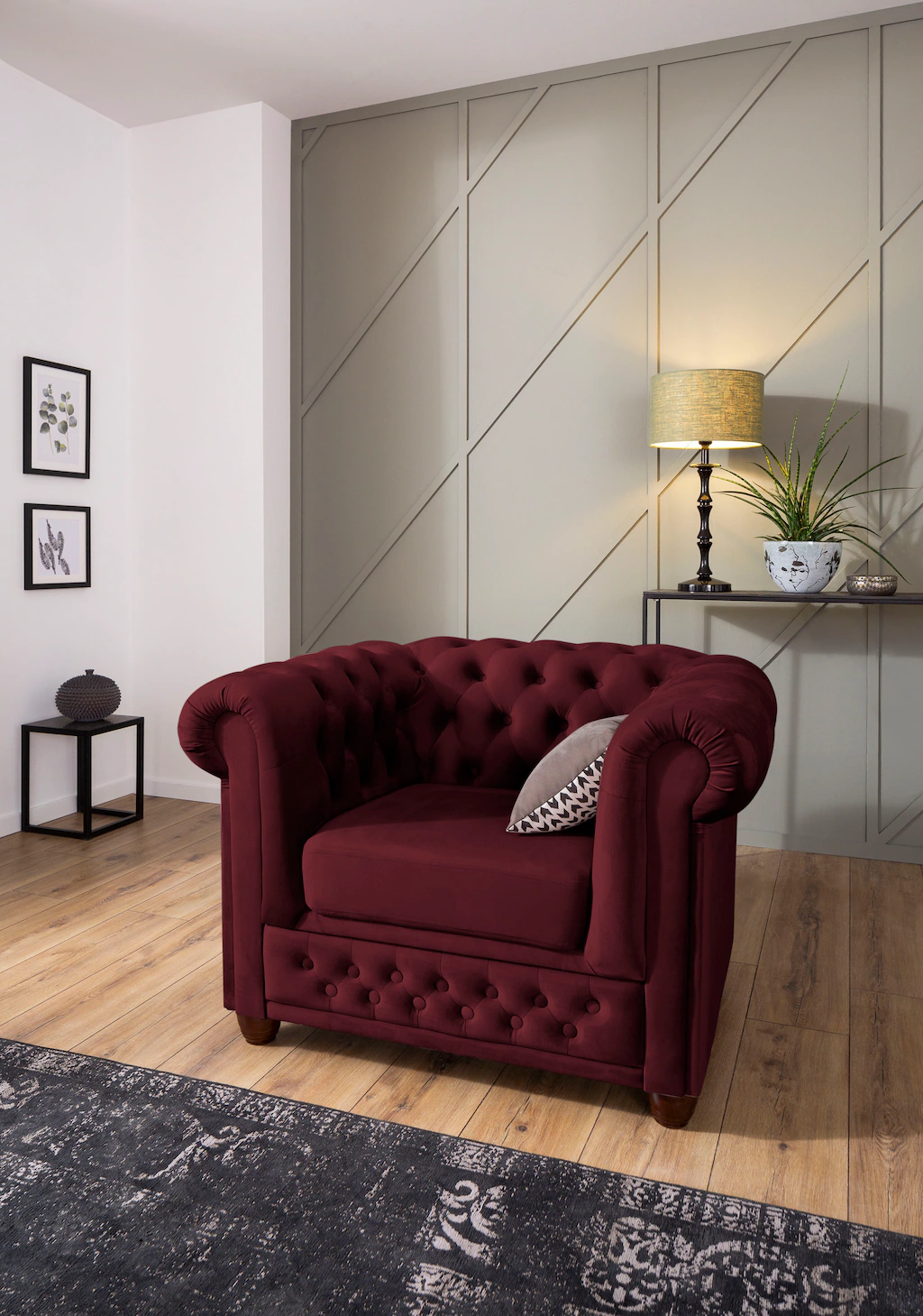 Home affaire Chesterfield-Sessel "New Castle Sessel", hochwertige Knopfheft günstig online kaufen