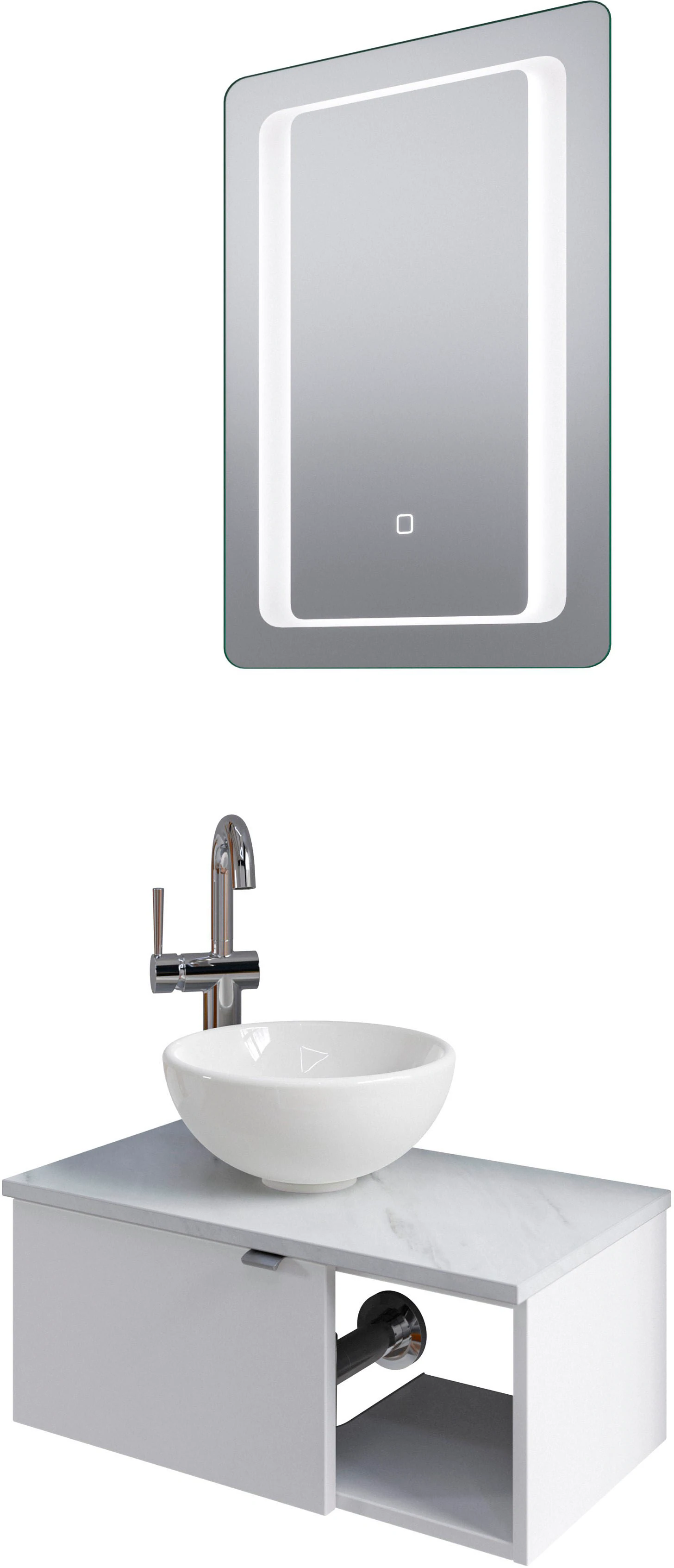 Saphir Badmöbel-Set "Serie 6915", (4 St.), Gäste-Bad, 61 cm breit, mit LED- günstig online kaufen