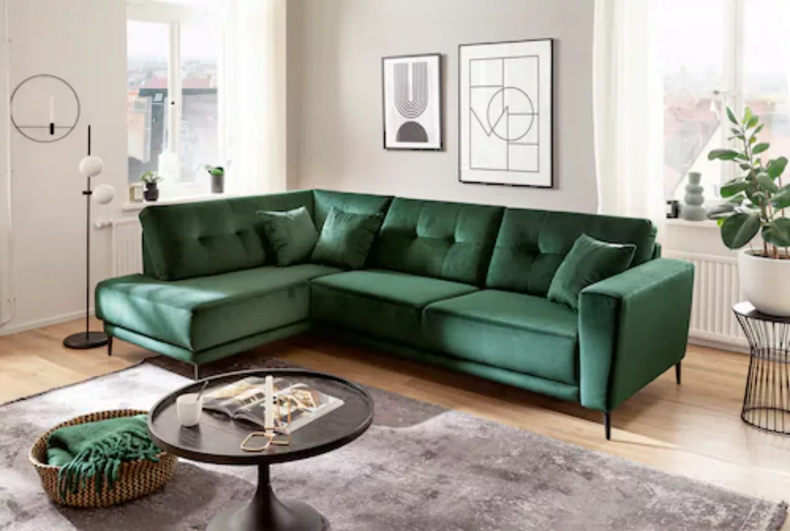 Trends by HG Polsterecke »Barcelona L-Form«, mit Metallfuss, frei im Raum s günstig online kaufen
