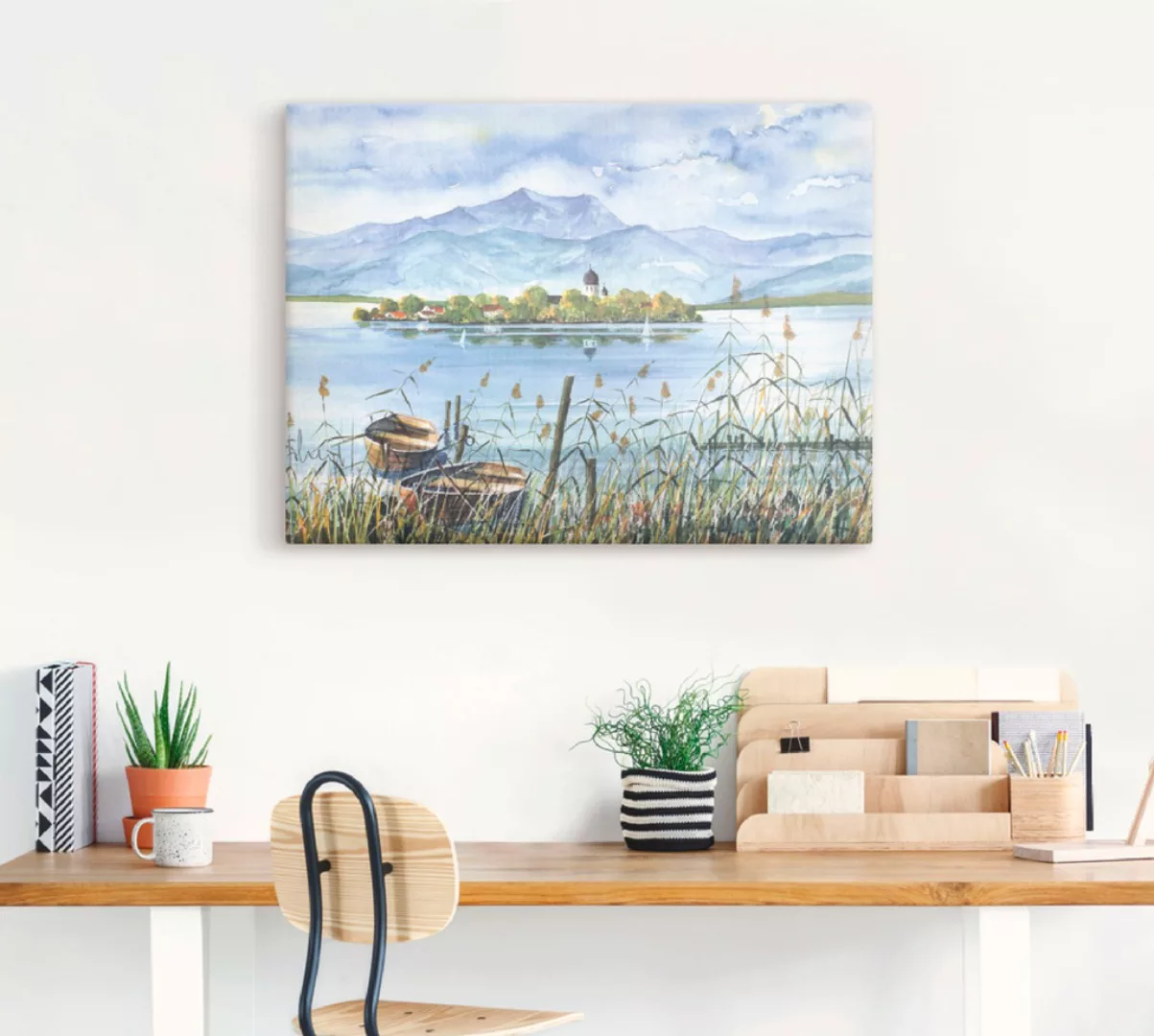 Artland Wandbild »Seeblick Herreninsel«, Gewässer, (1 St.), als Leinwandbil günstig online kaufen