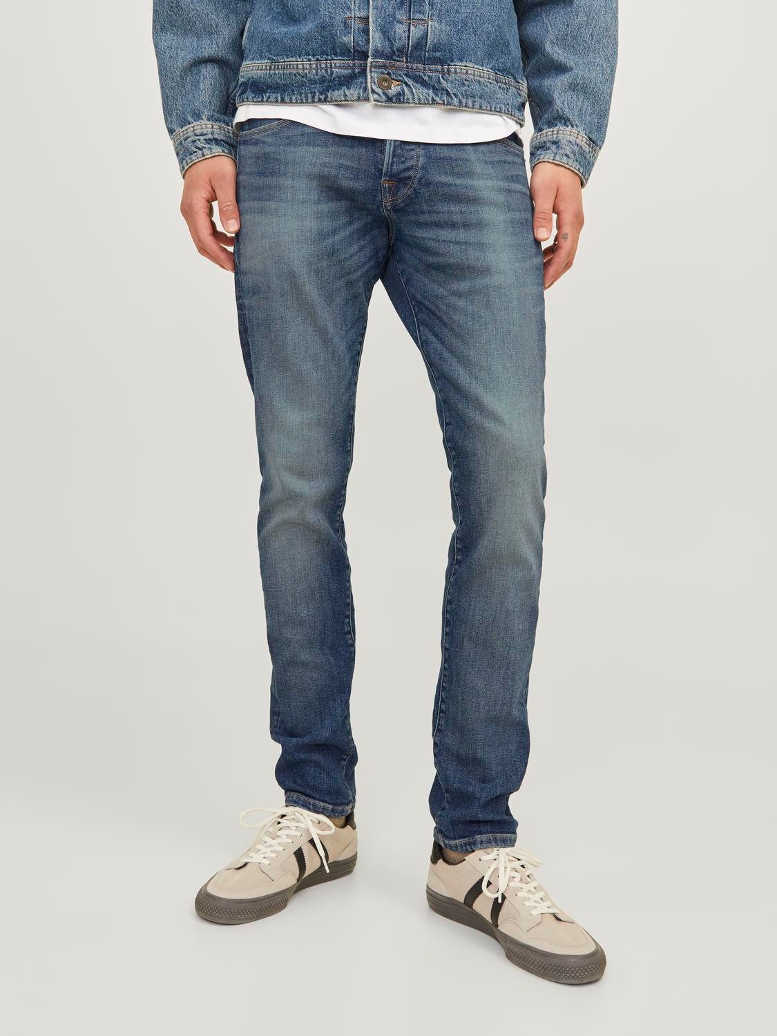 Jack & Jones Herren Jeans JJIGLENN JJICON - Low Waist - Slim Fit - Blau günstig online kaufen