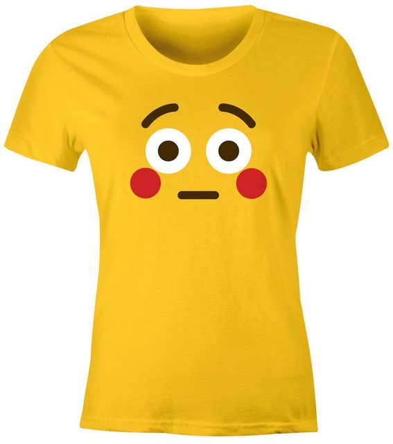 MoonWorks Print-Shirt Damen T-Shirt Emoticon Gruppenkostüm Fasching Karneva günstig online kaufen