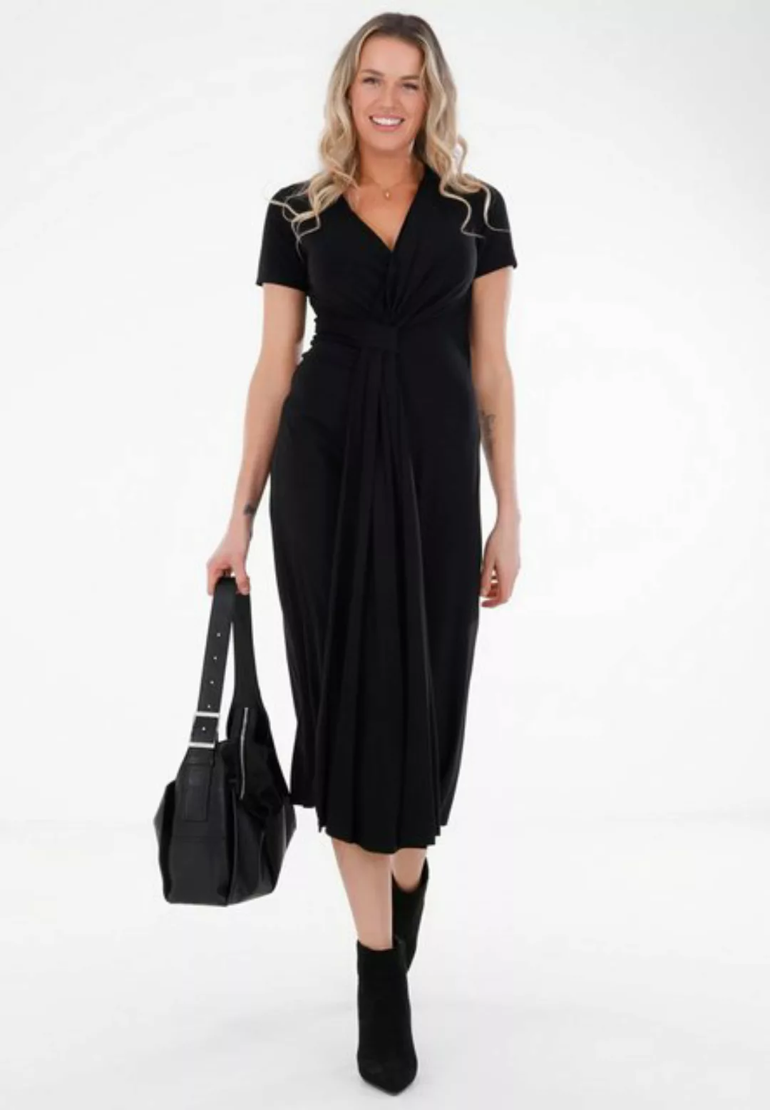 YC Fashion & Style Sommerkleid Femininer Look mit fließendem Fall in Unifar günstig online kaufen