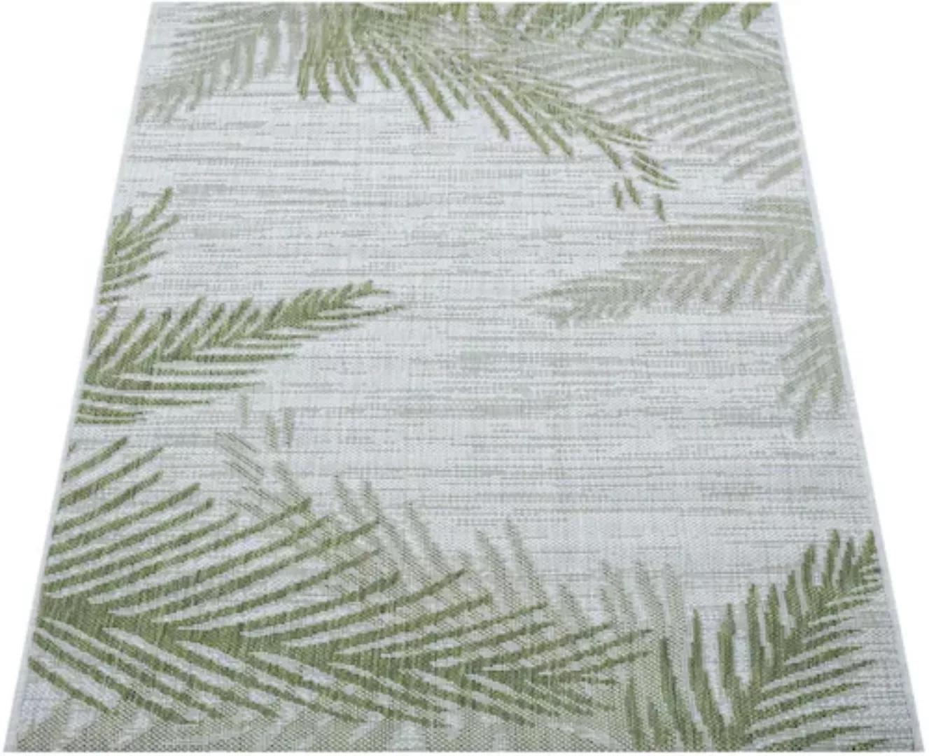 Paco Home Teppich »Kuba 126«, rechteckig, Flachgewebe, Motiv Blätter, In- u günstig online kaufen