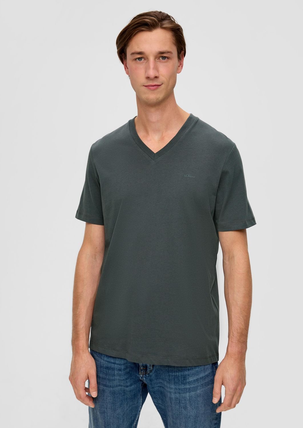 s.Oliver T-Shirt T-Shirt V-Ausschnitt, kurzarm, Baumwolle, günstig online kaufen