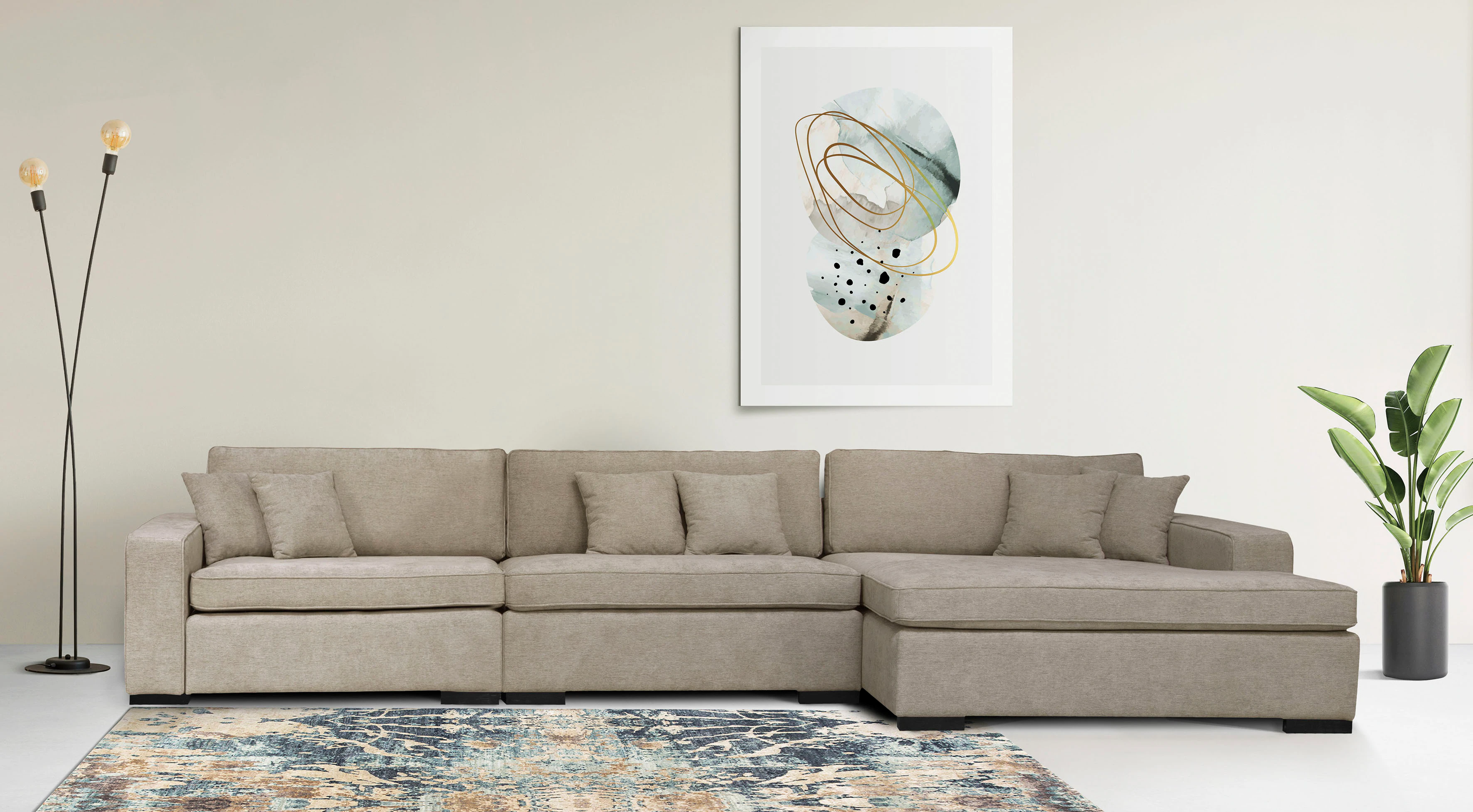Home affaire Ottomane "Skara L-Form", Lounge-Sofa mit Federkernpolsterung, günstig online kaufen
