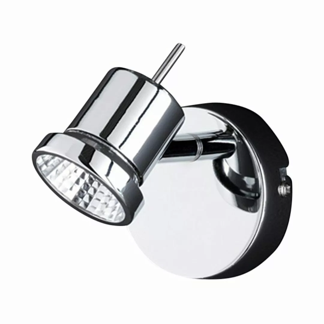 home24 Action Wandleuchte Hoorn LED Modern Silber Metall Rund 9x9 cm (BxH) günstig online kaufen